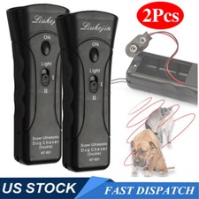 2Pcs Ultrasonic Anti Dog Barking Trainer Gentle Chaser Dog Deterrent Repeller US