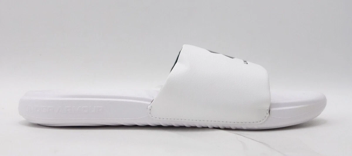 Under Amour UA Mens Slip On Ansa Fixed White Slip On Sandal Slides