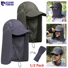 Sun Hat With Neck Flap Face Cover Fishing Hiking Safari Men Women Baseball Cap