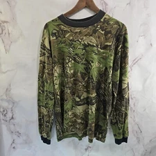 Vintage Camo Shirt Mens XL Woodland Long Sleeve Realtree Single Stitch 80s 90s