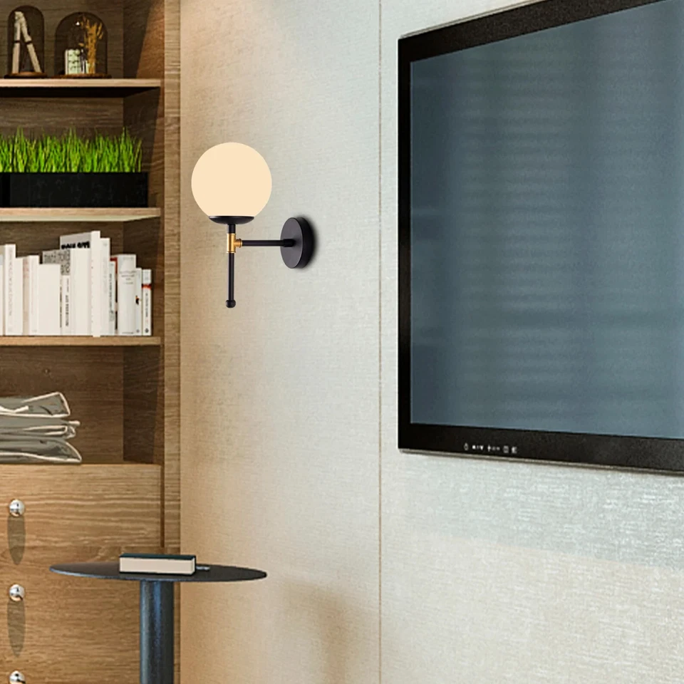 Modern Globe Light Fixture Wall Sconce, Mid Century Wall Lamp , Wall Lighting, - Image 4 of 4