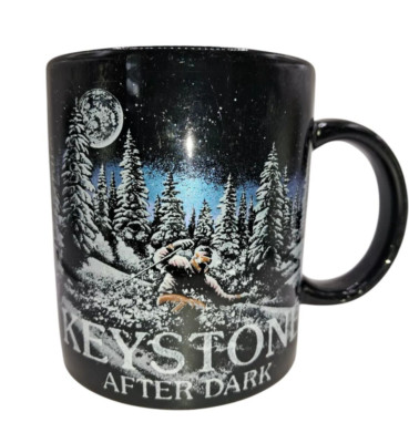 Vintage Keystone After Dark Skiing Colorado Winter Souvenir Coffee Mug Tea Cup