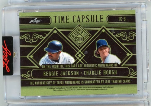 2025 Season In Sun Time Capsule 1977 5/6 Dual Autos Reggie Jackson / Hough - Picture 2 of 2