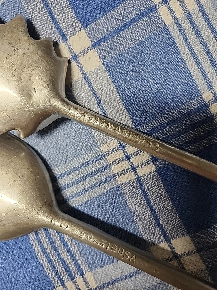 Mariposa Utensilios para Servir Cuchara Tenedor Ensalada Hojas Hoja Otoño Otoño 1992 De Colección Foto 3 de 4