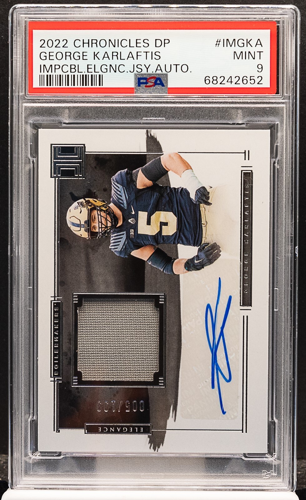 George Karlaftis III Panini Chronicles Draft Picks Impeccable Elegance Jersey Autograph #IMGKA Base
