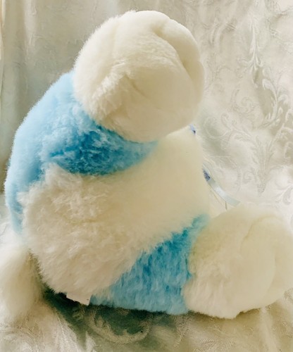 Light Blue Bunny Rabbit Easter Stuffed Animal Plush Floral Ears Bow Tie - Picture 7 of 9