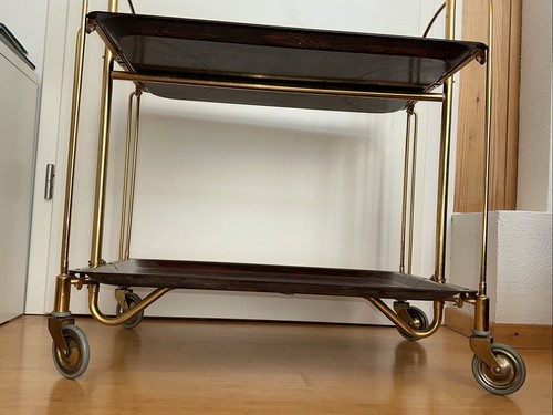 TOP Dinett Bremshey? Servierwagen 70er? Top Mahagoni? Golden SELTEN!! Wohnzimmer - Bild 3 von 22