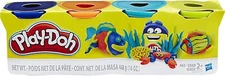 Play-Doh pack of 4 (16 oz) colors Blue, Orange, Teal & Neon Yellow by Hasbro