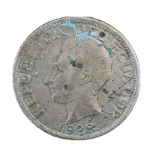 Ecuador 2 Sucres 1928  KM-73 Toned VF/XF. Original Surfaces Coin #2