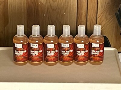 (LOT 6) Shea Solutions Deep Moisture Shampoo Made w/ ORGANIC SHEA BUTTER 8 oz Ea