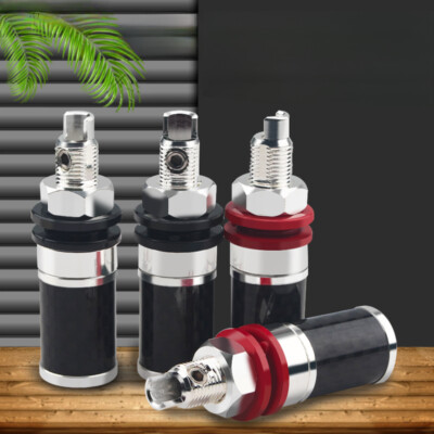 Audio Rhodium Plated Binding Post Short Column Speaker Cable Banana Plug Socket