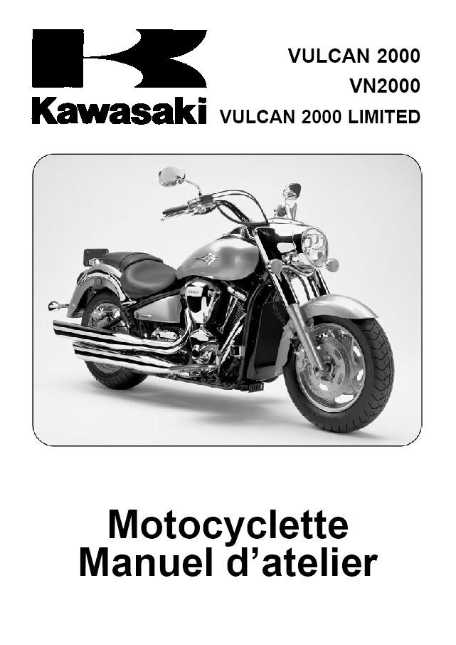 Manuel atelier Kawasaki Vulcan VN 2000 PDF sur clé USB pour l'entretien dans votre garage
