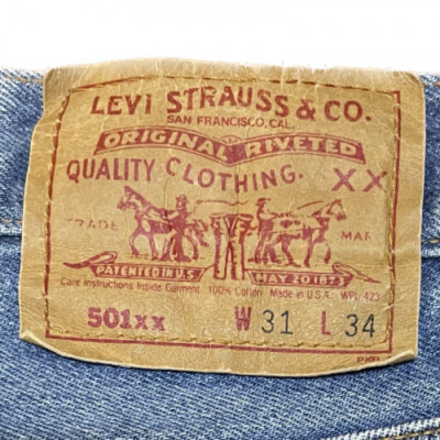 90s Vintage Levi's 501XX Straight Denim Pants in Blue, W31 L34 LTD