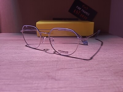 POLAROID PLD D362/G 427 Silver/Blue Eyeglasses Frames 49-18-145 w/Case