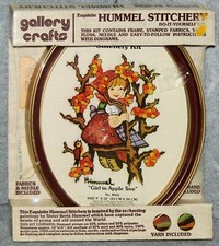NEW Gallery Crafts Hummel Stitchery Embroidery Kit/Frame Girl in Apple Tree 8031