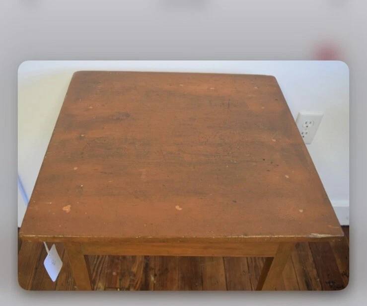 1790-1820 Early American Antique Hepplewhite Table Stand Tapered Leg Pegged Pine - Image 3 of 4