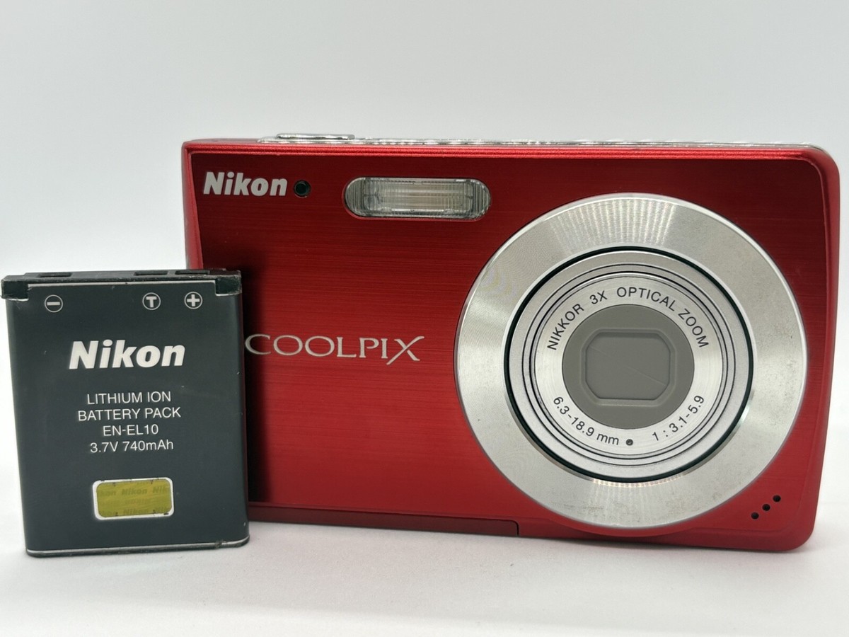 Near MINT] Nikon COOLPIX S200 Red 7.1MP 3x Zoom Compact Digital