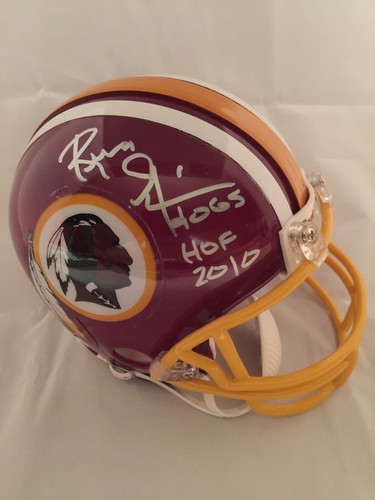 RUSS GRIMM SIGNED REDSKINS THROWBACK MINI HELMET JSA COA