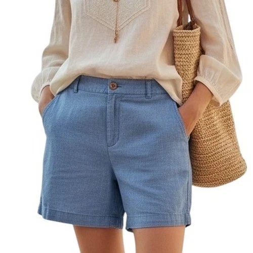 Old Navy Chambray Linen Blend High Rise Shorts Size18 Coastal Grandmother Casual
Opens in a new wind