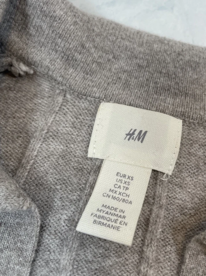 Suéter Polo H&M Tejido Fino Top Manga 3/4 Mujer’s Talla XS Clásico RELAJADO Foto 4 de 4