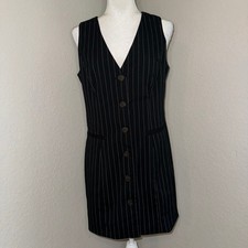 A New Day Striped Button-Down Mini Dress Size Medium Business Casual Office Wear