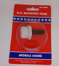 US Hardware RV-200C Black/White 50 psi Plastic Blow Out Plug 3/4 in. Dia.