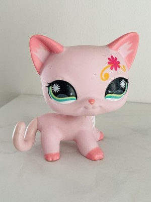 Littlest Pet Shop LPS Jumbo Pink Cat 2008 Hasbro CO31-D Rare