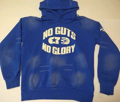 Hellstar Shirt Large Blue No Guts No Glory Hoodie Made In Los Angeles USA Rare