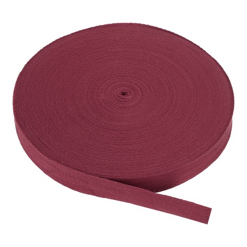 Cotton Twill Tape 1" 50 Yards Cotton Ribbon Bias Binding Tape Dark Red - Picture 1 of 6
