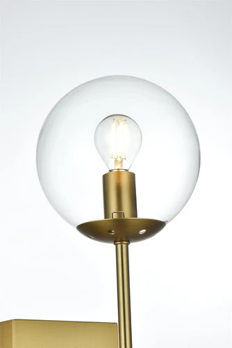 Living District Neri 6" Wall Sconce Clear Shade In Satin Gold - Picture 4 of 7