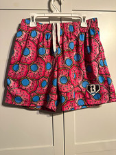 B101 Apparel Boys XL Pink/Blue Donut Mesh Athletic Shorts Drawstring Waist