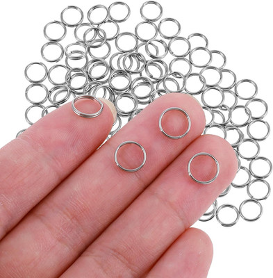 100 Pack 0.31 Inches Mini Jump Rings 8Mm Split Key Rings Stainless Steel Small S