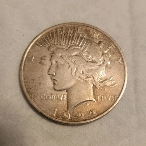 1922 S Peace Dollar $1 Silver Coin 0.9 Fineness Circulated