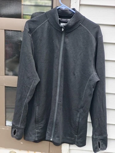Minus 33 Jacket Mens XL Black Superfine Merino Wool Full Zip Sweater Hiking - product listing photo