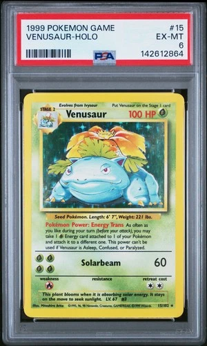 PSA 6 Venusaur Holo Rare Base Set #15 1999 Pokemon Game 142612864