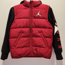 Nike Air Jordan Boys Jumpman Classics 2Fer Full-Zip Hoodie/Puffer Vest Medium