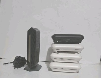 Lot of 5 Mixed Network Devices   4 Access Points & 1 Cable Modem Router   Used
