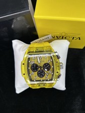 Invicta S1 Rally Men's 47mm Yellow Clear Case Quartz Chrono Watch 45482