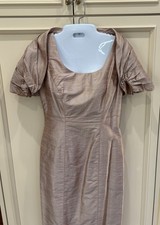 Watters Vintage Dupioni Silk Bridesmaid Dress Size 4 Champagne Unaltered