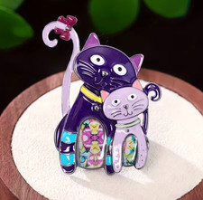 Dropping Oil Cat Shape Alloy Brooch Pin Cute Lovely Dress Accessories Decoration