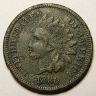 1880 Indian Head Cent Penny F-Details  "Actual Coin Pictured"