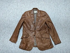 BANANA REPUBLIC soft leather LAMBSKIN blazer 42R brown jacket SPORTSCOAT .