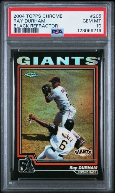 2004 Topps Chrome #205 Ray Durham Black Refractor PSA 10 Giants POP 1