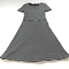 Madewell XS Gallerist A-Line Women's Mini Dress Striped Black E0890 PLS READ