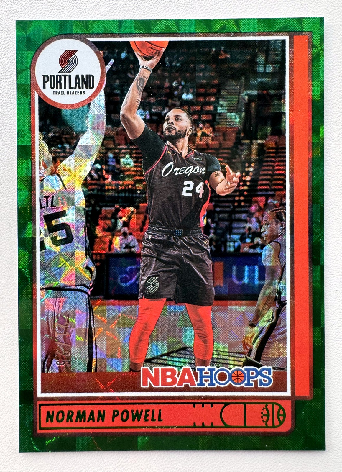 2021-22 NBA Hoops NORMAN POWELL #71 Green Tessellation Prizm /25