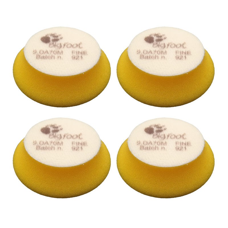 Tampon de polissage Rupes BigFoot D-A Fine en mousse jaune de 70mm pour lustrage auto