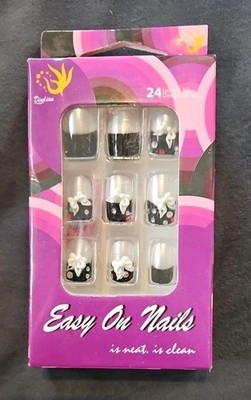FKW Keller ''Essy On Nails'' 24 Luxury 3D Nail Kunst-Fingernägel  Fb. Schwarz  Neu
