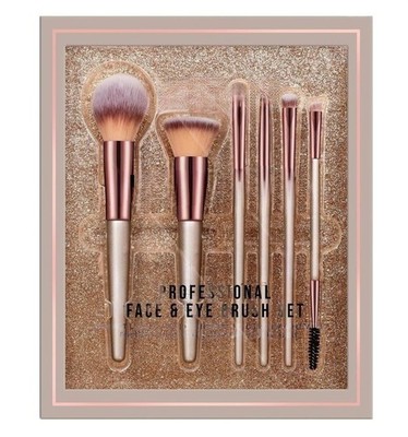 Sloane Premium Makeup Brush Set - 6 Professional Brushes for Face & Eyes
