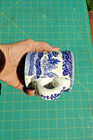 Old Japanese Handmade Mug Cup Blue & White Bird Porcelain Blue Willow — photo 6