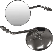 EMGO Side View Mirror Pair with Short Stem for Metric Motorcycles - Part